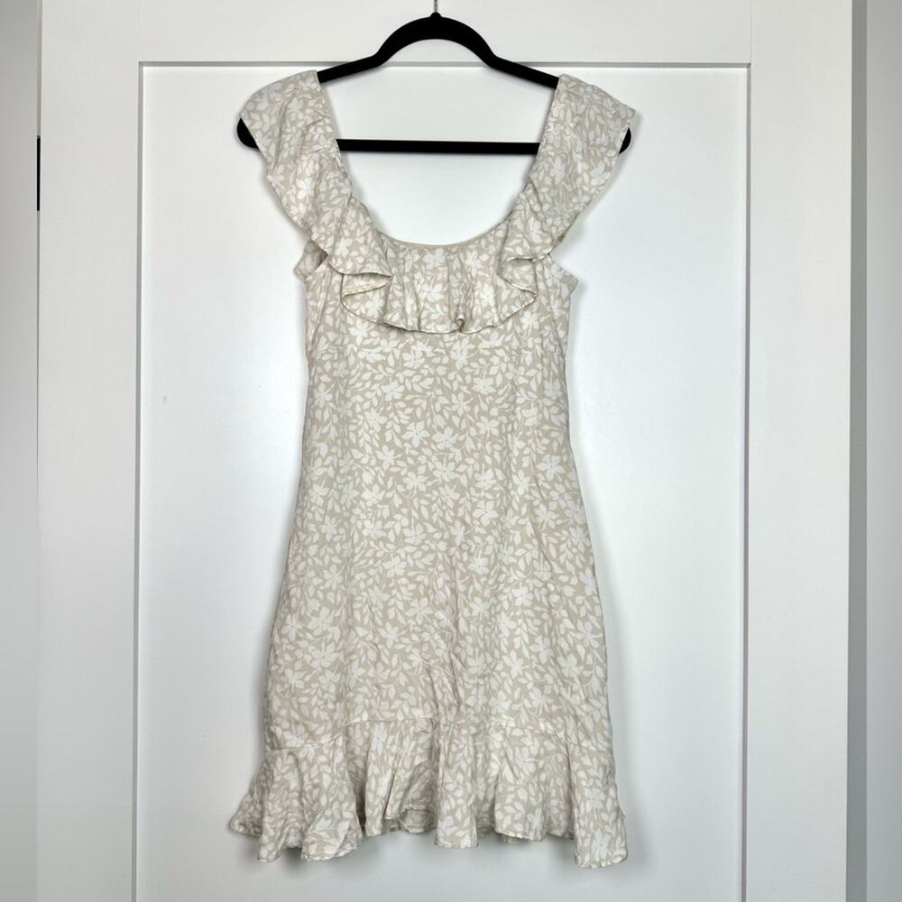 Abercrombie & Fitch White Tan Floral Mini Dress Size XS NWT